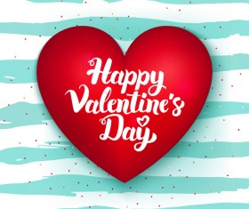 Red heart shape valentine card vector