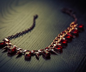 Red jewelry necklace Stock Photo