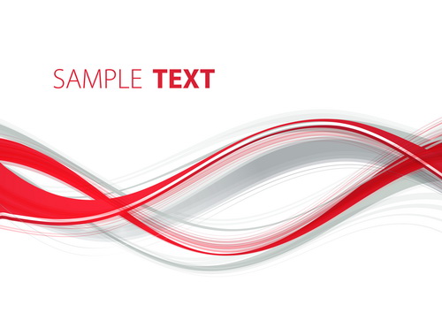 Red wave lines vector background