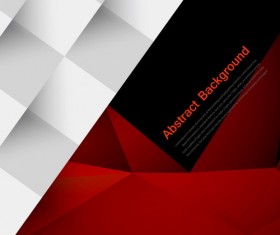 Red with black geometry background vector 01