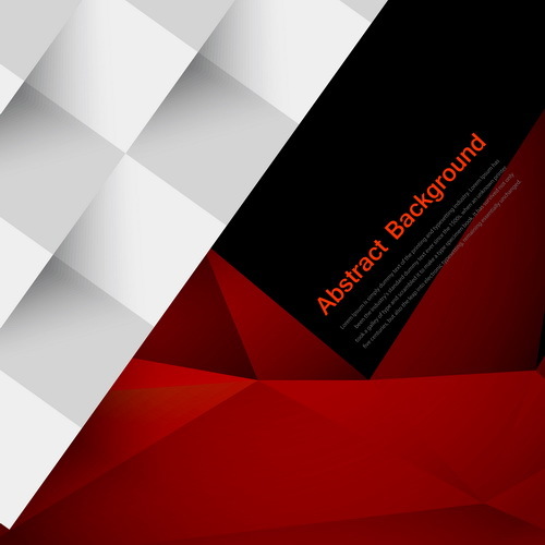 Red with black geometry background vector 01
