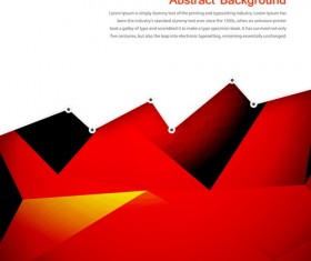 Red with black geometry background vector 02