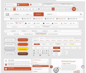 Red with white navigation menu vector