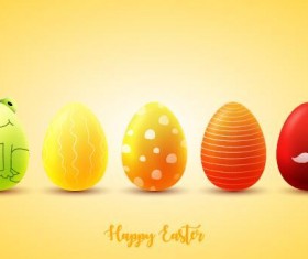 Red with yellow easter egg illustration vector