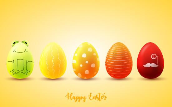 Red with yellow easter egg illustration vector