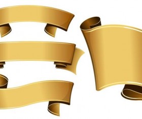 Retro golden ribbon design vector