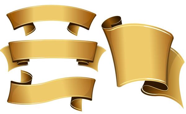 Retro golden ribbon design vector