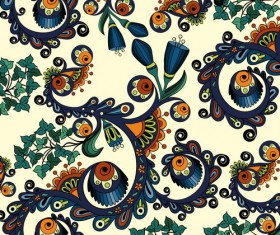 Retro floral decorative pattern seamless vector 01