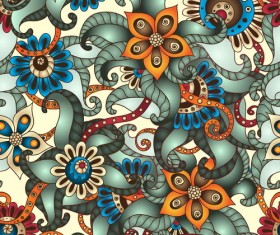 Retro floral decorative pattern seamless vector 04