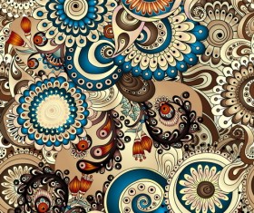 Retro floral decorative pattern seamless vector 10