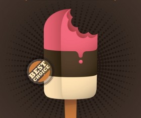 Retro ice cream poster template vector 01