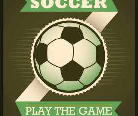 Retro soccer poster template vector 01