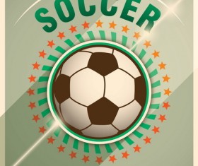 Retro soccer poster template vector 02