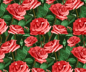 Seamless rose pattern vector material 01