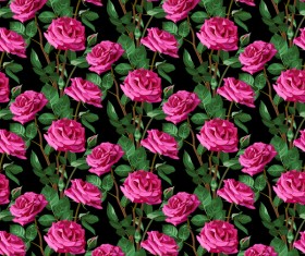 Seamless rose pattern vector material 02