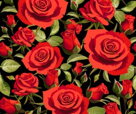 Seamless rose pattern vector material 03