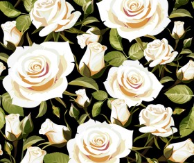 Seamless rose pattern vector material 05