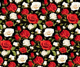 Seamless rose pattern vector material 06