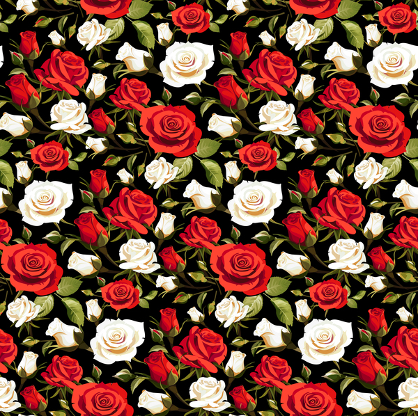 Download Seamless rose pattern vector material 06 free download