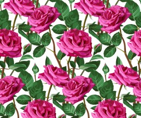 Seamless rose pattern vector material 07