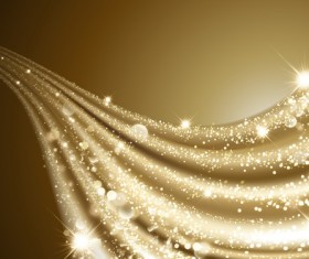 Shiny golden light wave background vector