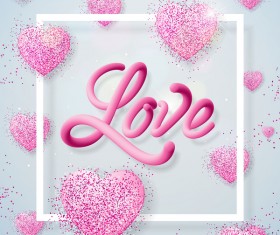 Shiny heart with white valentine background vector