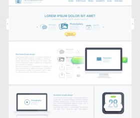 Simple white website template vector material