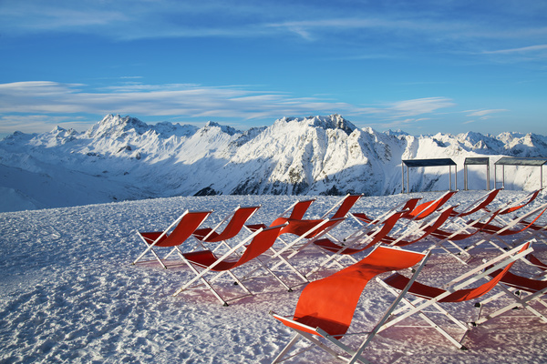 Ski Rest Chair Stock Photo