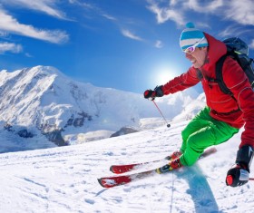 Skiing man Stock Photo