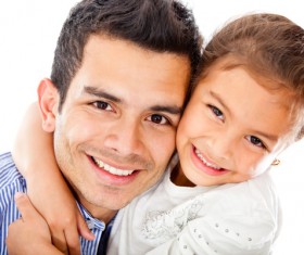 Smiling father and daughter Stock Photo 01