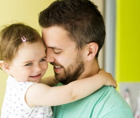 Smiling father and daughter Stock Photo 02