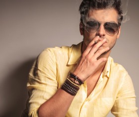 Smoking men Stock Photo 04