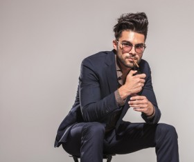 Smoking men Stock Photo 06