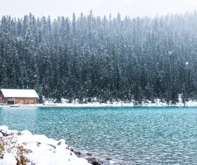 Snowy day landscape Stock Photo