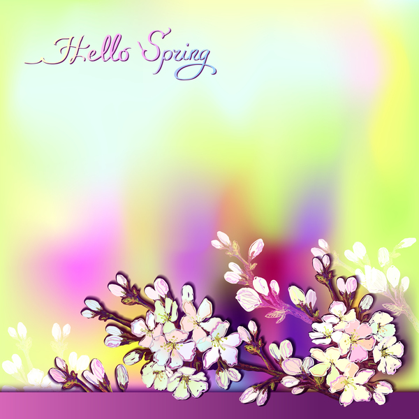 Spring flower with blurs background vector