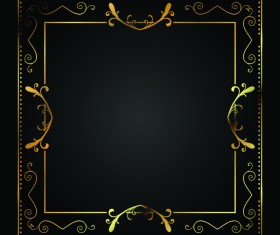Square golden frame vintage vector