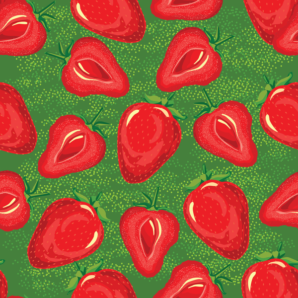 Strawberry pattern seamless vector 01