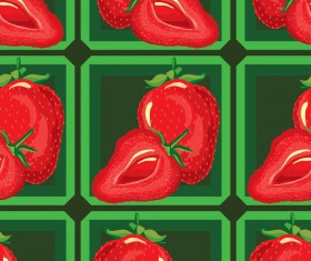 Strawberry pattern seamless vector 02