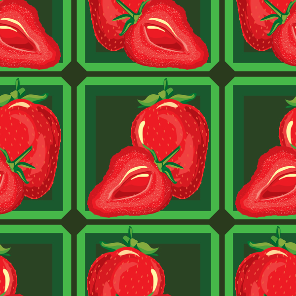 Strawberry pattern seamless vector 02