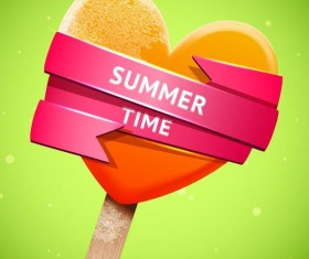 Summer bright orange ice cream vector