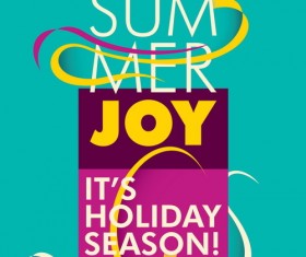 Summer holiday poster vintage template vector