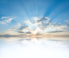 Sunrise over the sea Beautiful scenery Stock Photo 03