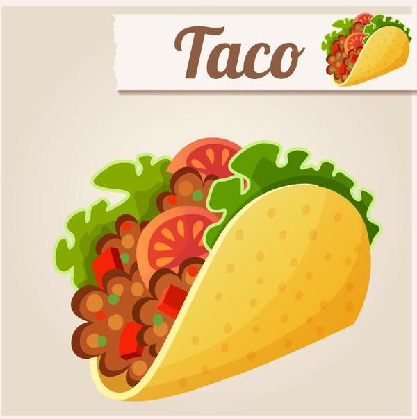 Taco fast food vector