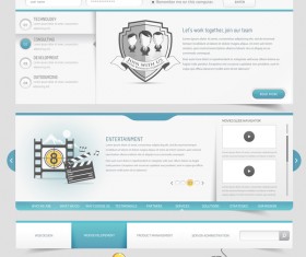 Tech website template vector material 01