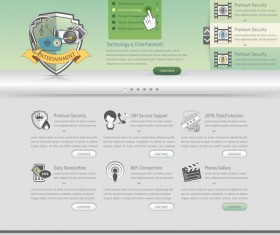 Tech website template vector material 02