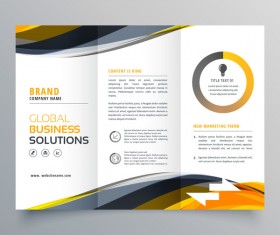 Three fold business brochure cover vector