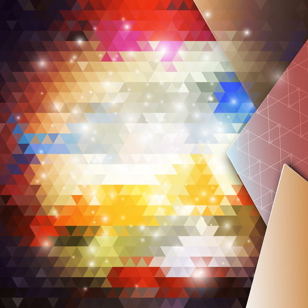 Triangle blurs background with abstract elements vector 01