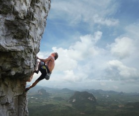Unarmed mountaineering Stock Photo 02