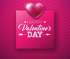 Valentine card with heart seamless pattern vector