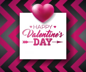 Valentine card with stripes pattern vector
